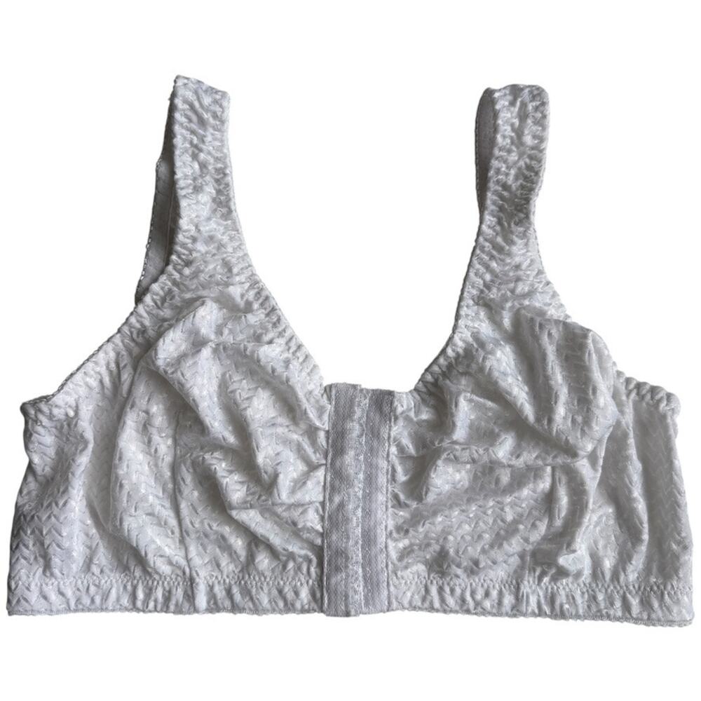 Carole Martin Full Freedom Comfort Bra Wireless Closure Stretch White Size 40 In